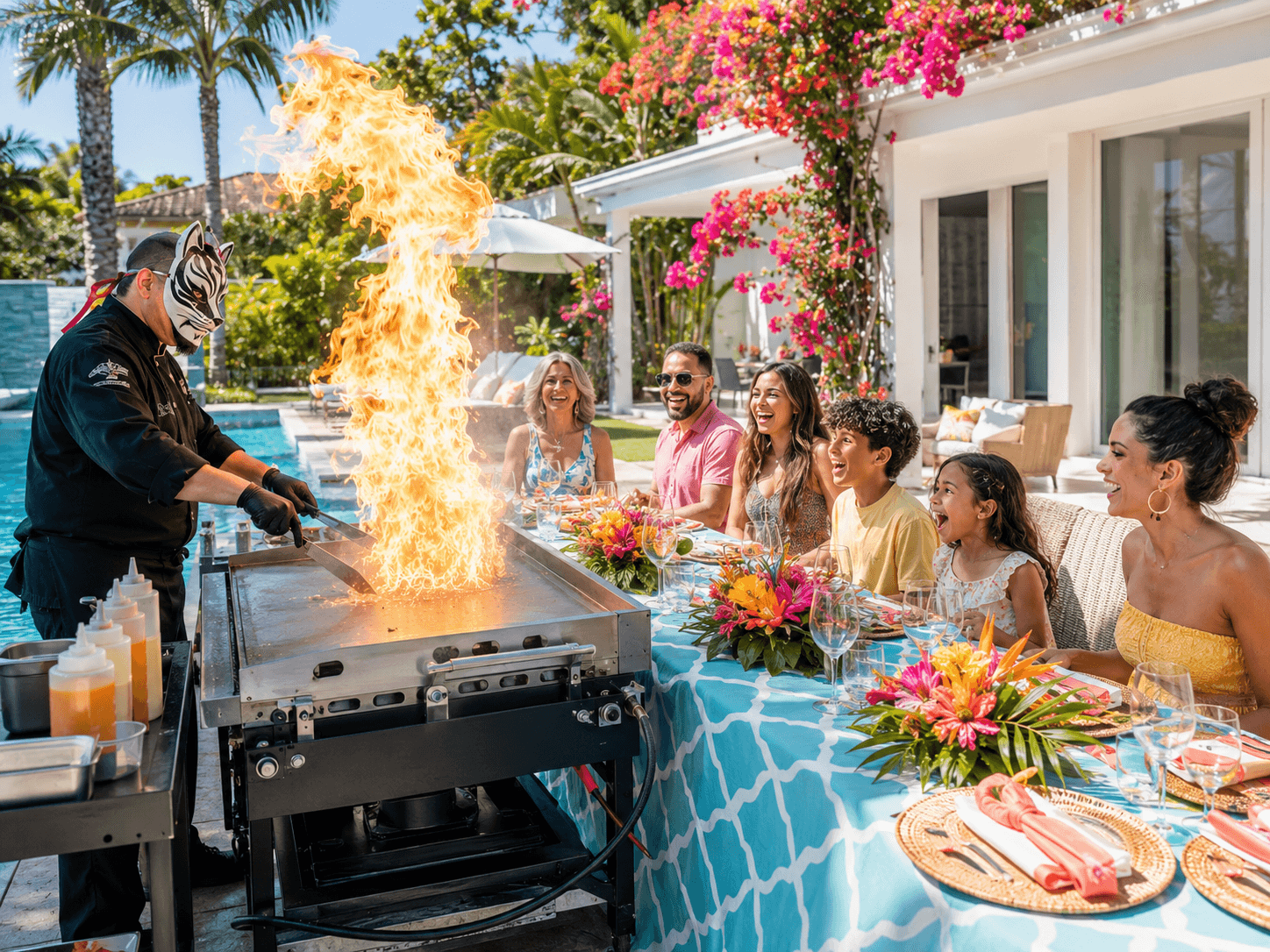 Daytime private hibachi catering at home