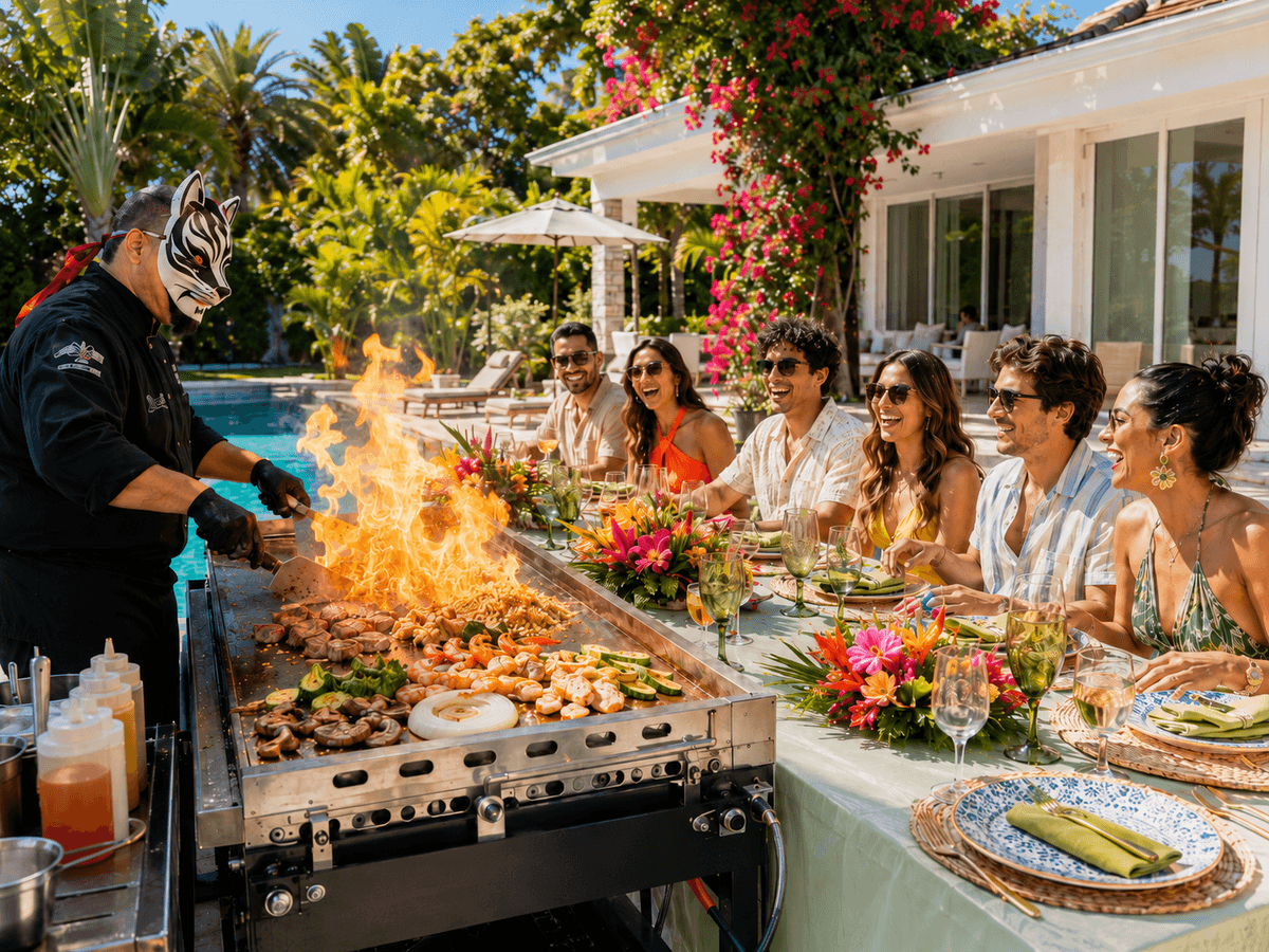 Hibachi catering food served fresh